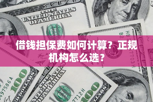 济南借钱担保费如何计算？正规机构怎么选？