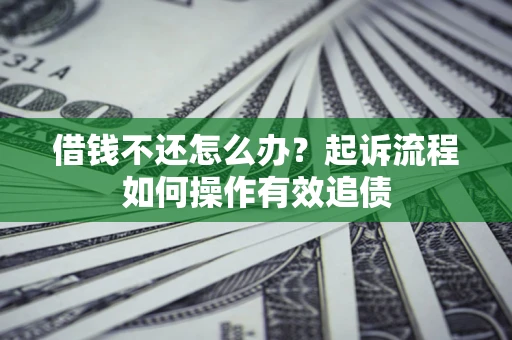 济南借钱不还怎么办？起诉流程如何操作有效追债